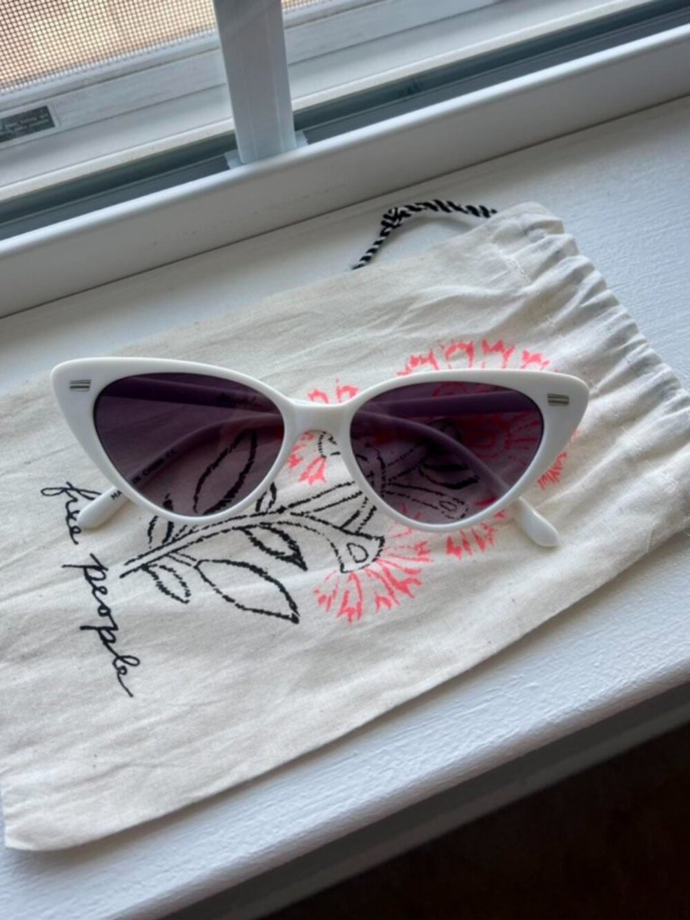 White Cat-Eye Sunglasses